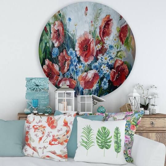 Designart - Retro Bouquet of Poppies